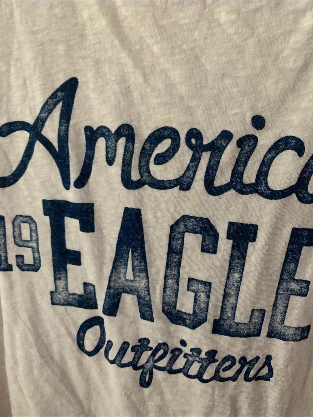 American Eagle Outfitters Women's White & Gray Raglan Logo Tee - Picture 4 of 10